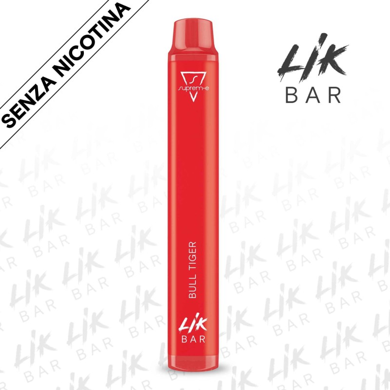LIK BAR - Bull Tiger - Senza Nicotina - Sigaretta Elettronica Usa e Getta By Suprem-e LIK BAR - Bull Tiger - Senza Nicotina - Sigaretta Elettronica Usa e Getta By Suprem-e