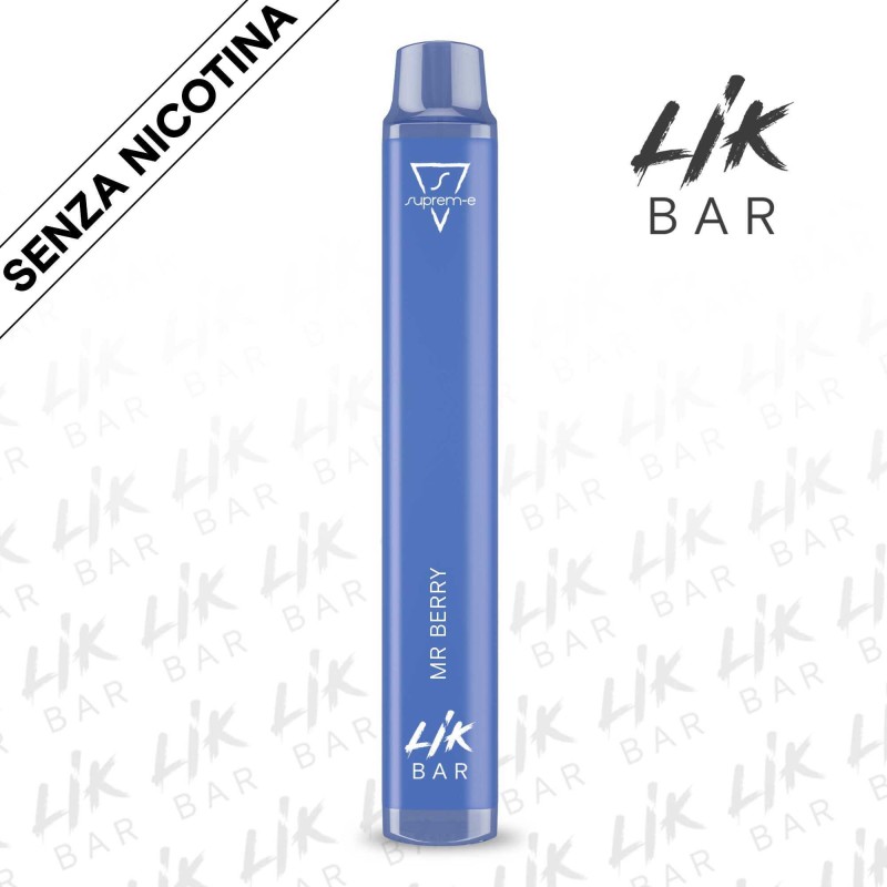 LIK BAR - Mr Berry - Senza Nicotina - Sigaretta Elettronica Usa e Getta By Suprem-e LIK BAR - Mr Berry - Senza Nicotina - Sigaretta Elettronica Usa e Getta By Suprem-e