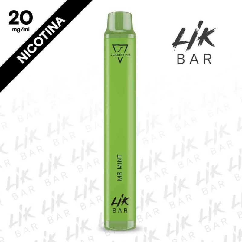 LIK BAR - Mr Mint - Nicotina 20 by Suprem-e - Sigaretta Usa e Getta LIK BAR - Mr Mint - Nicotina 20 by Suprem-e - Sigaretta Usa e Getta