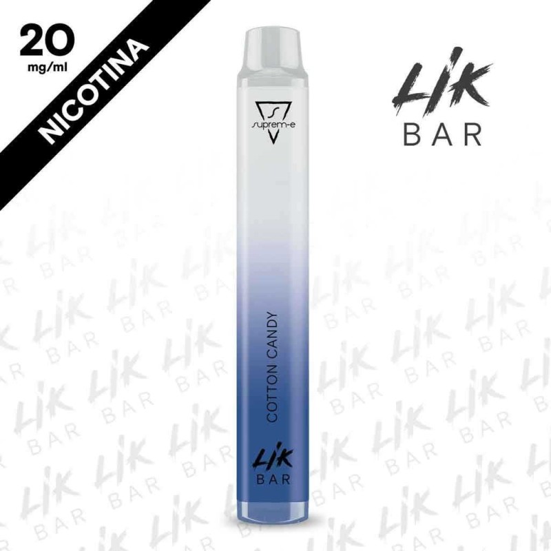 LIK BAR - Cotton Candy - Nicotina 20 By Suprem-e - Sigaretta Usa e Getta LIK BAR - Cotton Candy - Nicotina 20 By Suprem-e - Sigaretta Usa e Getta