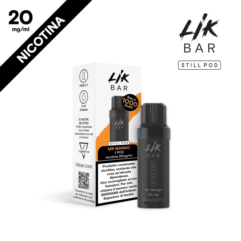 LIK BAR STILL POD - MR MANGO - NICOTINA 20 LIK BAR STILL POD - MR MANGO - NICOTINA 20