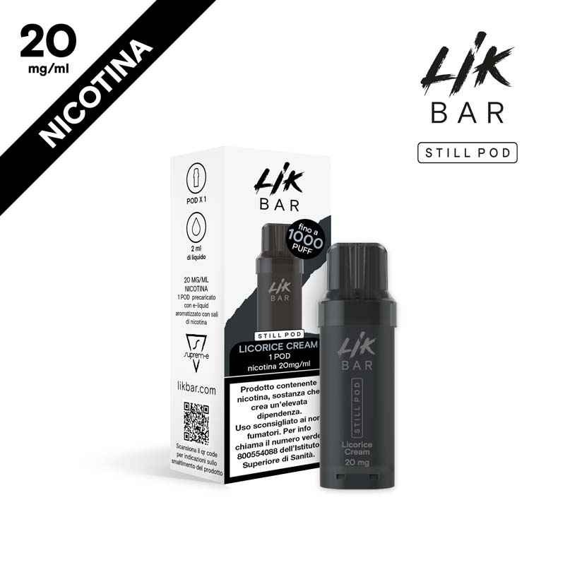 LIK BAR STILL POD LICORICE CREAM 20 NICOTINA by Suprem-e LIK BAR STILL POD LICORICE CREAM 20 NICOTINA by Suprem-e
