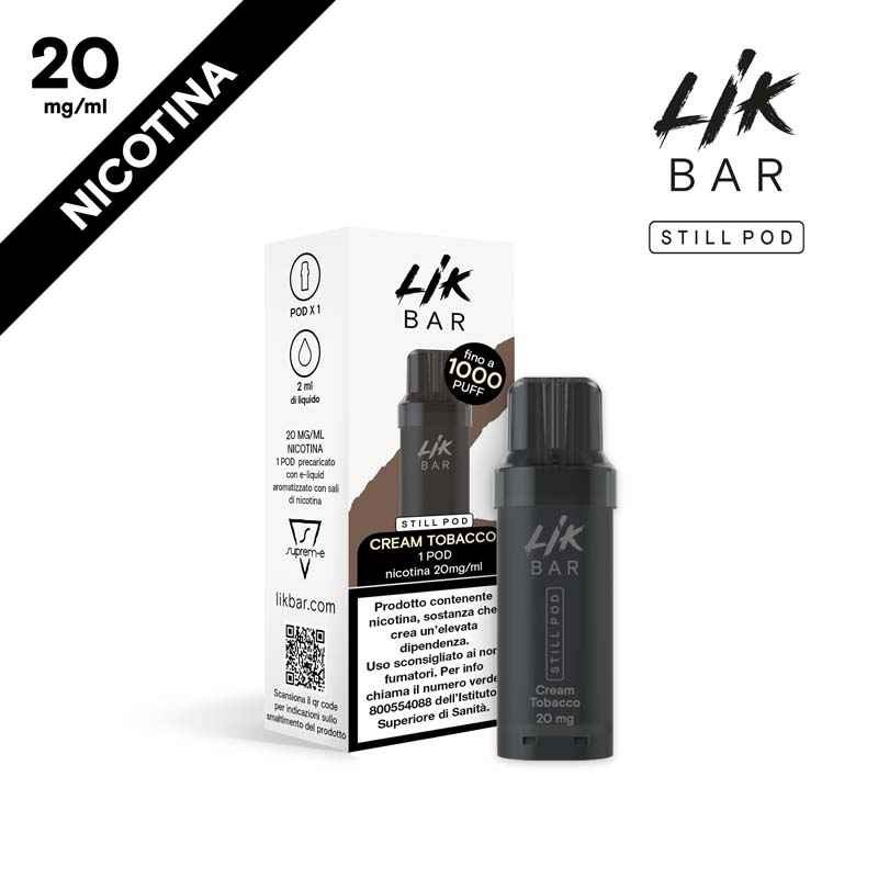 LIK BAR STILL POD CREAM TOBACCO 20 NICOTINA by Suprem-e LIK BAR STILL POD CREAM TOBACCO 20 NICOTINA by Suprem-e