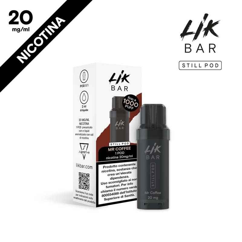 LIK BAR STILL POD - MR COFFEE - NICOTINA 20 LIK BAR STILL POD - MR COFFEE - NICOTINA 20